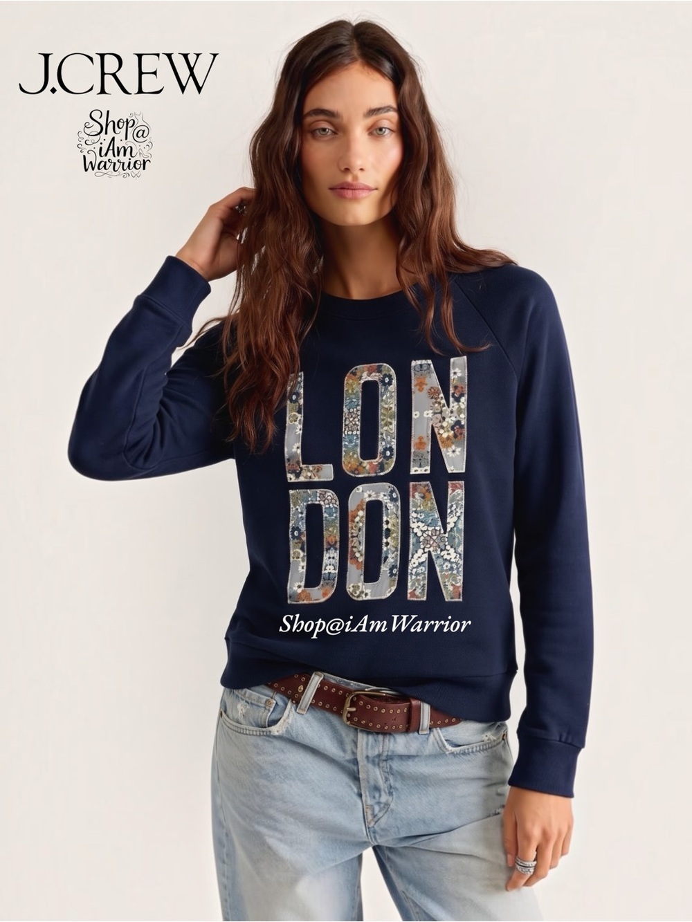 J.Crew navy London pullover sweatshirt in Liberty floral *shop@iamwarrior